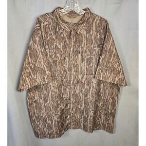 Habit Mossy Oak Camo Short Sleeve Vented Button-Up Shirt‎ Size XXL Scent Factor